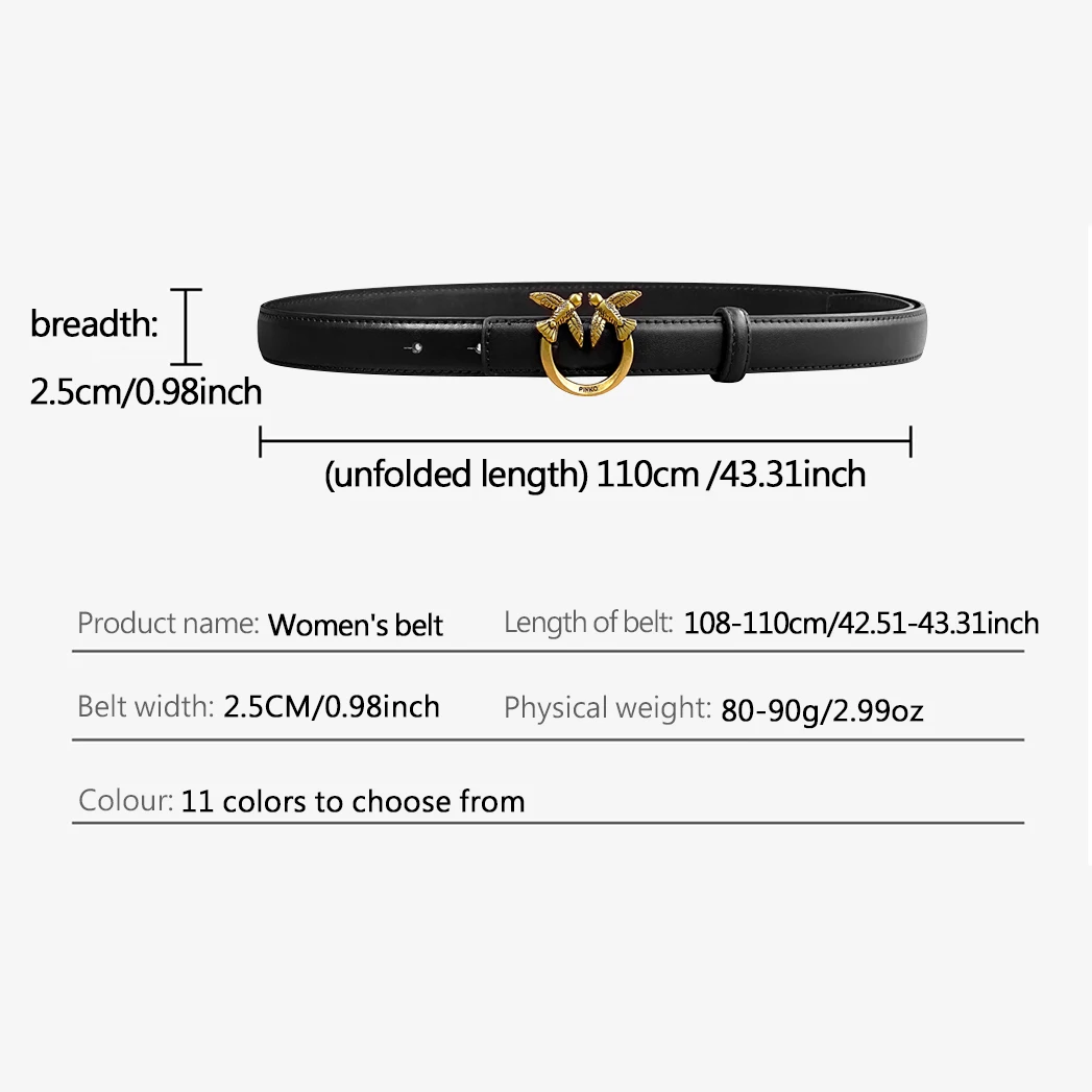 New Women's European and American Leisure Swallow Buckle Belt Fashion Personality Trendy Belt Versatile Dress Jeans Shirt