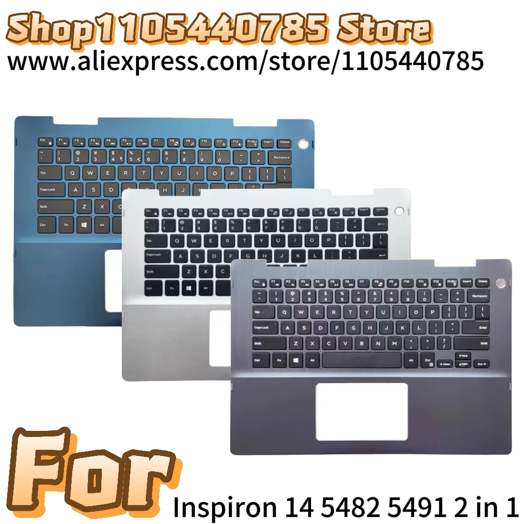 New Laptop Case For Inspiron 14 5482 5491 2 in 1 Palmrest Upper Case Keyboard Cover/Blue/Silver/Grey