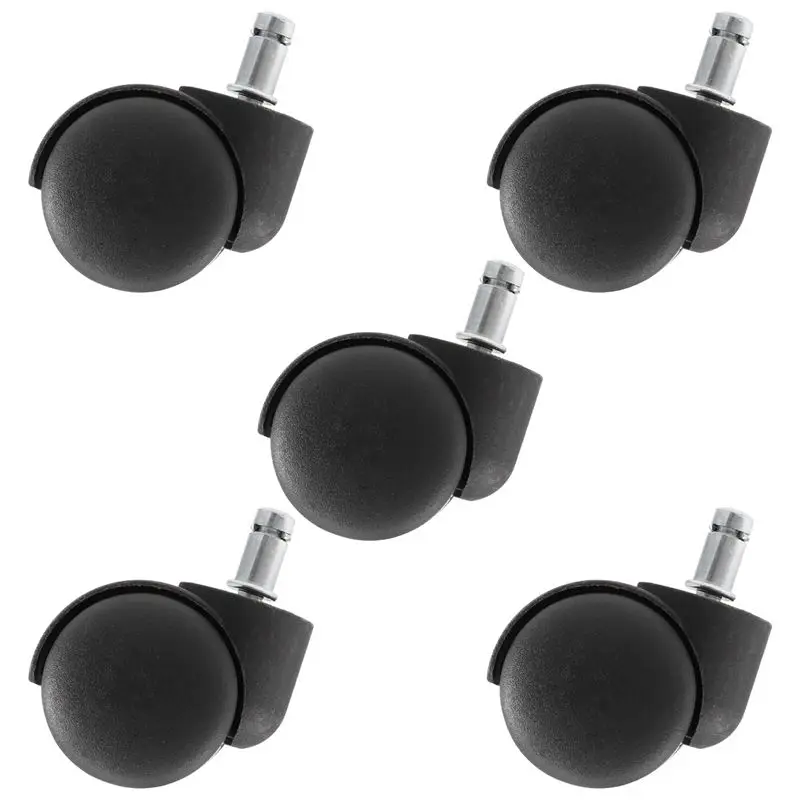 howhow 50mm Office Chair Roller Castor Wheels - Set of 5 - Black