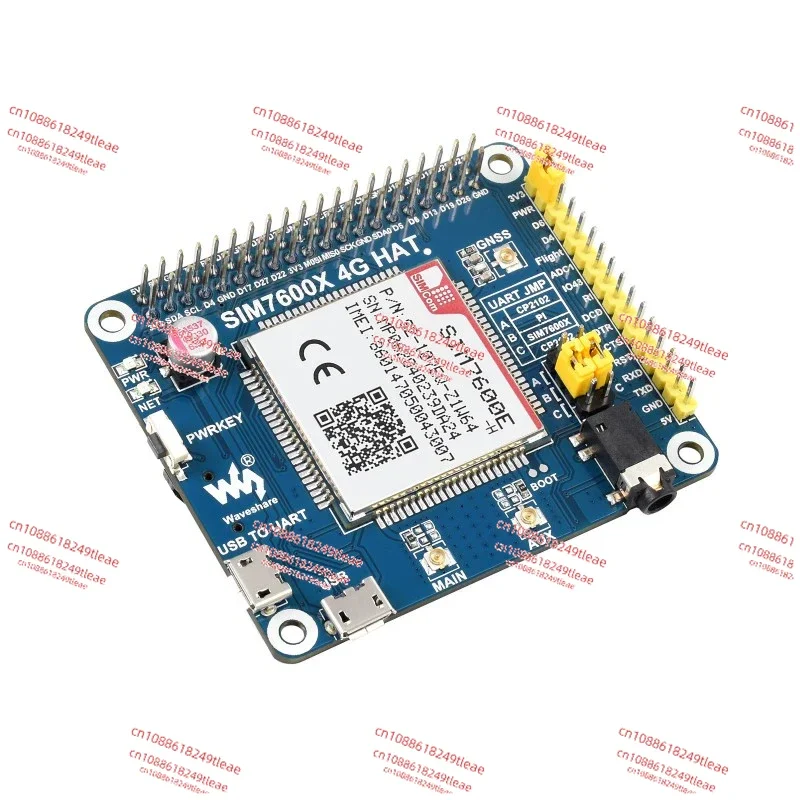 

SIM7600E-H 4G HAT for Raspberry Pi, LTE Cat-4 4G / 3G / 2G, GNSS, for Europe, Southeast Asia, West Asia, Africa