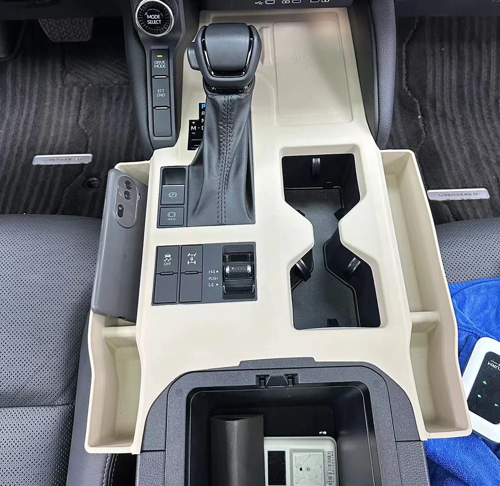 LC250 Car Interior Rubber Seat Crevice Storage Box Organizer for to yo ta Land Cruiser Prado 250 2023 2024 Accessories