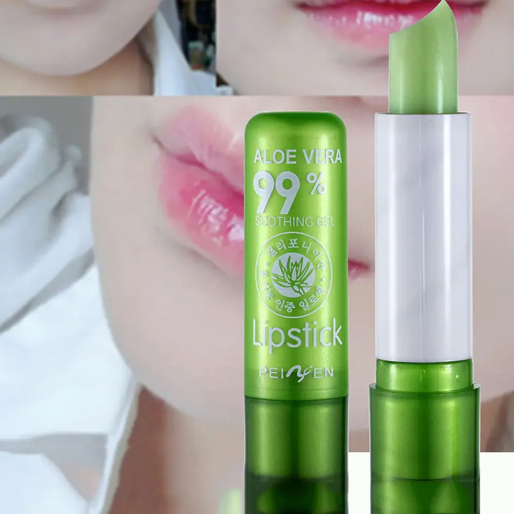 Aloe Vera Lipstick Color Mood Changing Lip Balm Long Lasting Moisturizing Lipstick Makeup Lip Care Beauty