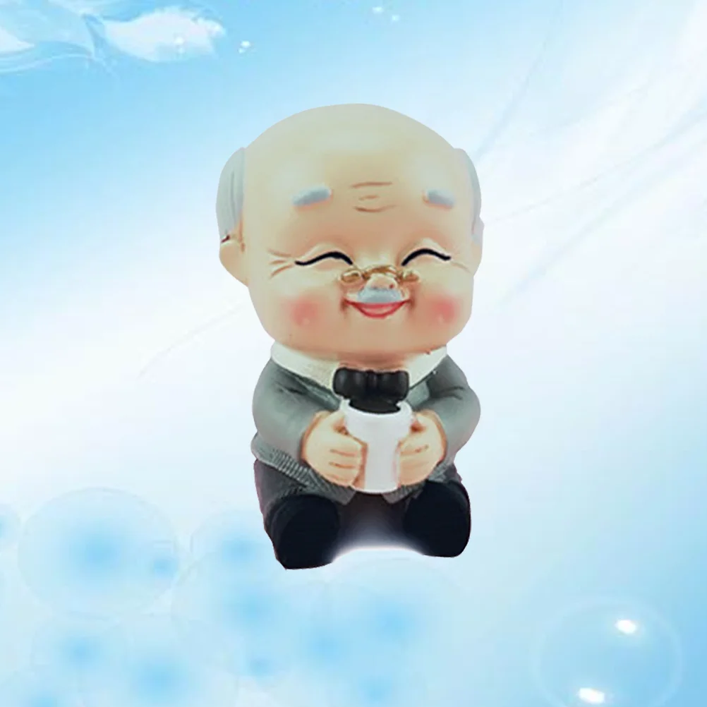 Baby Elderly Lovers Grandpa Figurine Decoration Party Cake Ornament Resin Craft