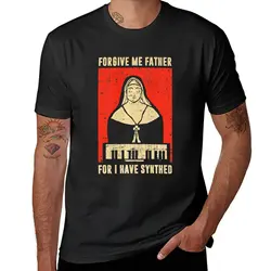 Forgive Me Father For I Have Synthed Nun Synthesizer T-Shirt cute clothes Aesthetic clothing mens clothing