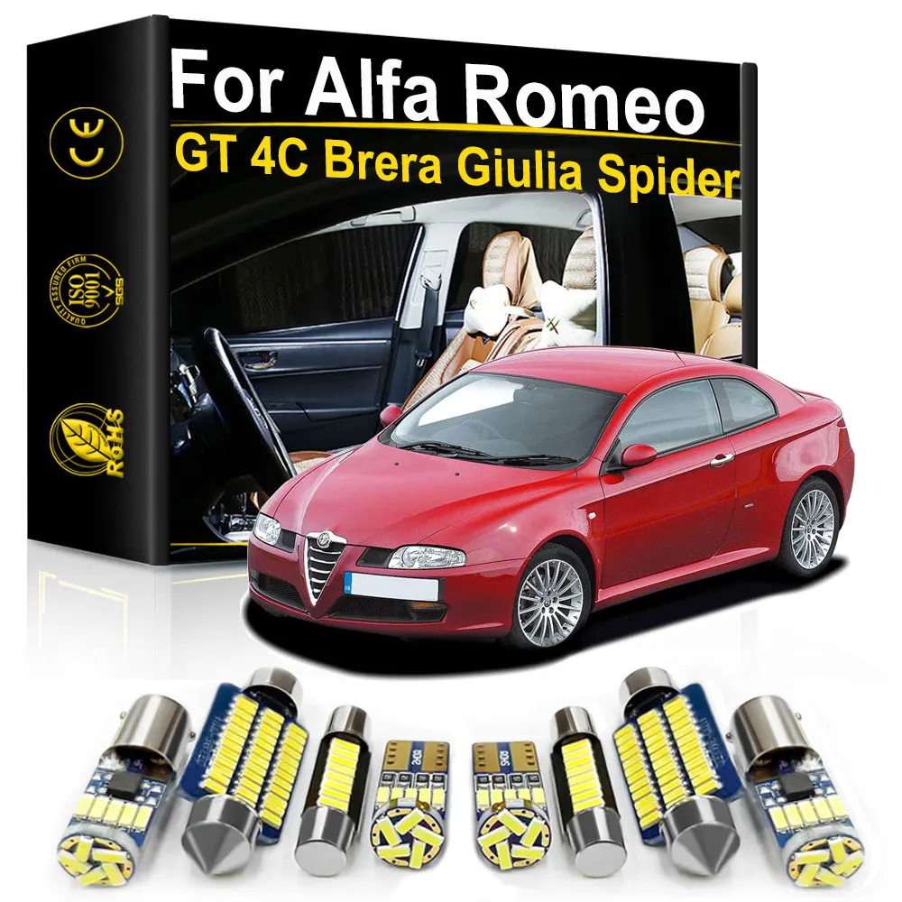 Car Interior LED Light For Alfa Romeo GT 4C Giulia Brera Spider 916 939 115 1995 2000 2010 2012 2015 2018 2019 2022 Canbus Lamp