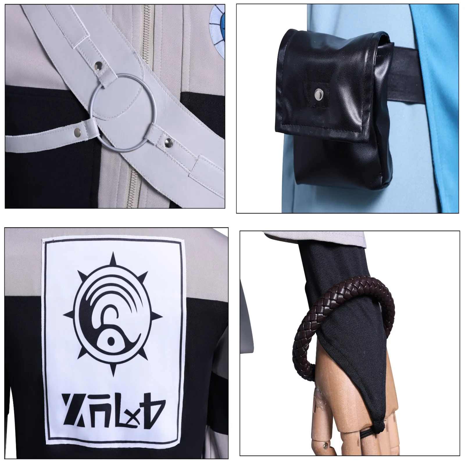 재고 있음 애니메이션 가치아쿠타 잔카 니지쿠 코스프레 의상 가발 유니폼 귀걸이 할로윈 파티 여성 남성 축제 의상