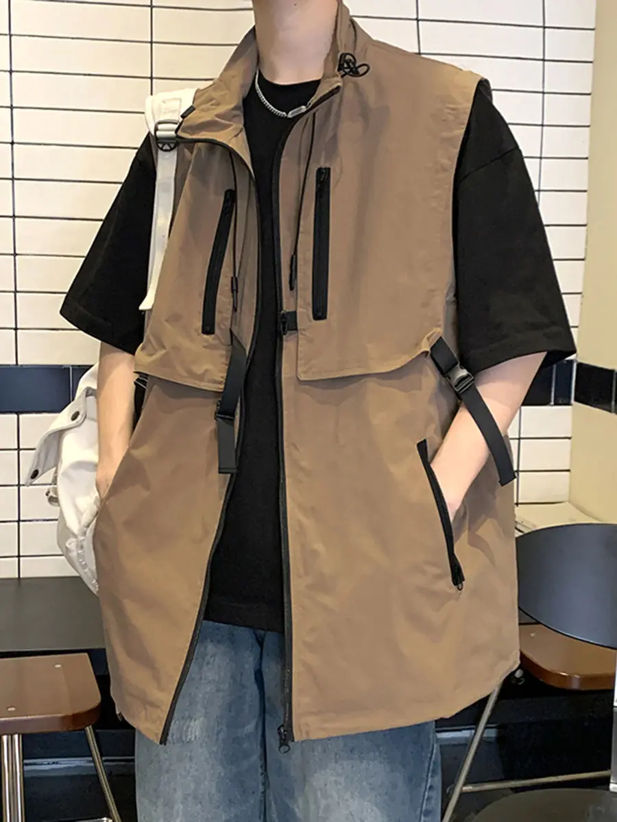 Breathable Workwear Vest for Men - Lightweight Water-Resistant Design with Adjustable Zipper, Perfect for Hot Weather 2XL Size