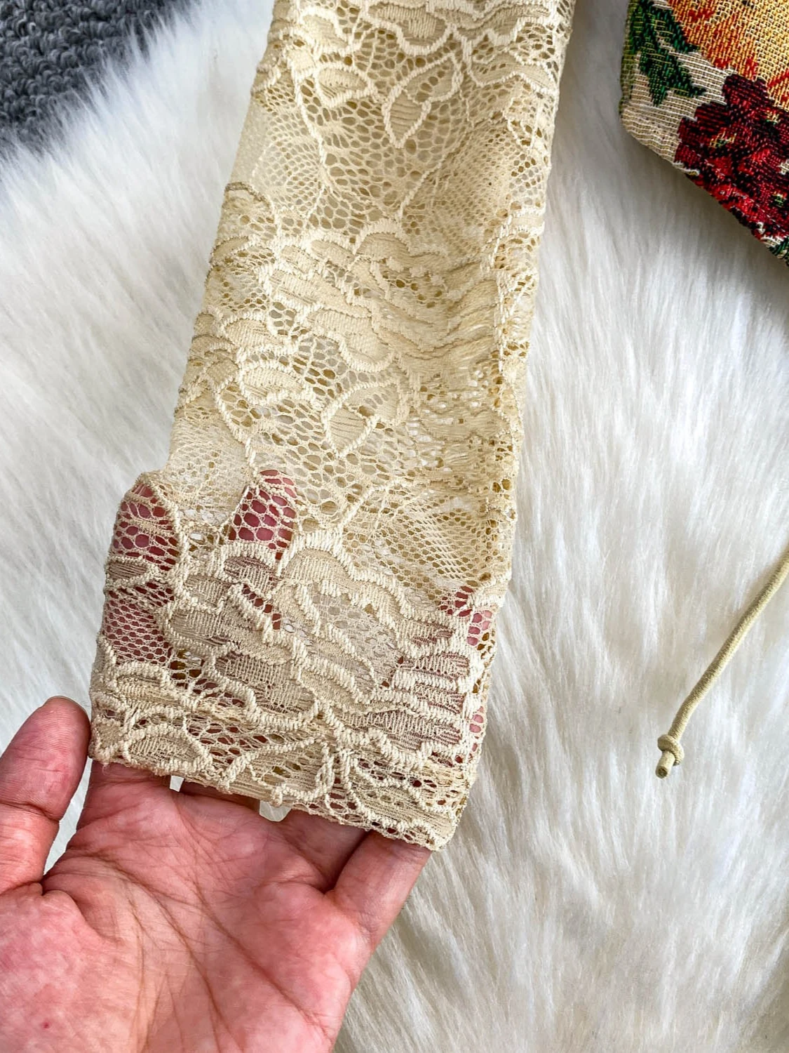 Foamlina Top bustier con stampa floreale vintage da donna sexy trasparente in rete a maniche lunghe a lisca di pesce skinny con lacci corto costume da festa