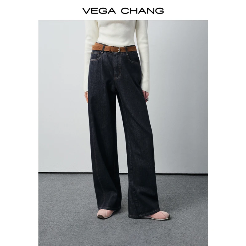 

Vega Chang Women's Jeans New Autumn High-Waisted Slimming Loose Drape Straight-Leg Wide-Leg Pants