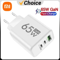 Xiaomi 65W Charger GaN USB Fast Charging Type C PD Quick Charger Mobile Phone Power Adapter For IPhone 14 15 Pro Samsung Oneplus