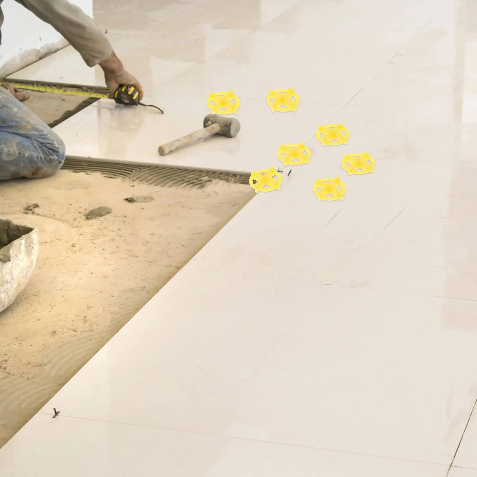 

100pcs Tile Cross Spacers 5Mm Reusable Plastic Leveling Spacer For Floor Wall Ceramic Stone Brick Tiling Installation Tool