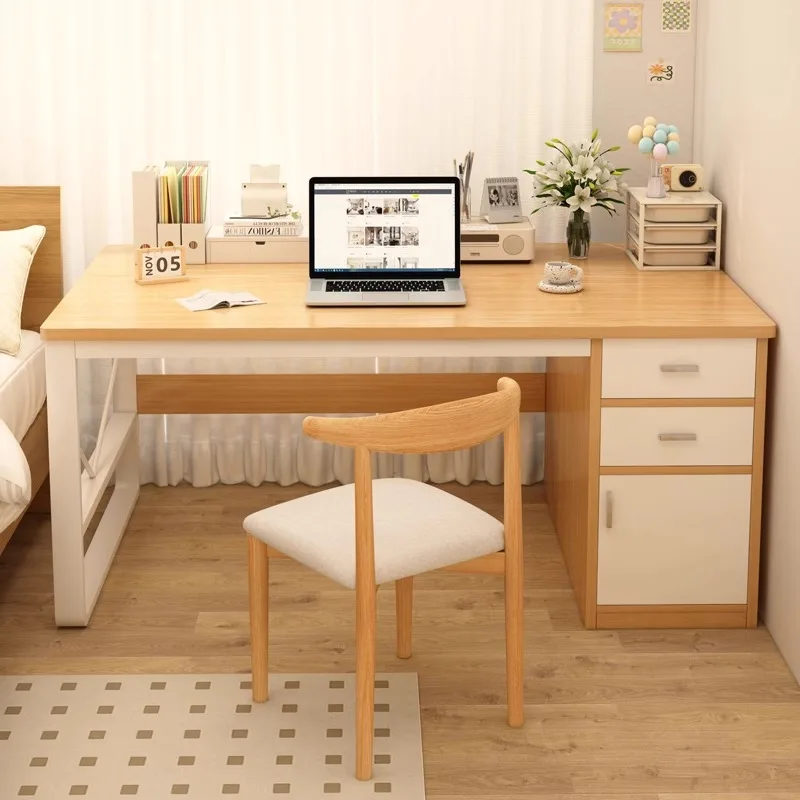 

Home Bedroom Desk Student Learning Writing Desk Simple Rental House with Drawer Desk