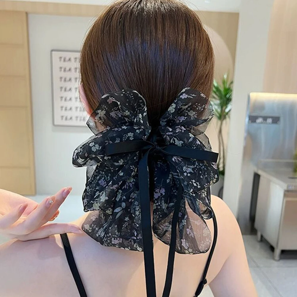 1/2 Pcs Fashion Chiffon Floral Bow Putte Hair Claws For Women Girls Party Hair Accessories