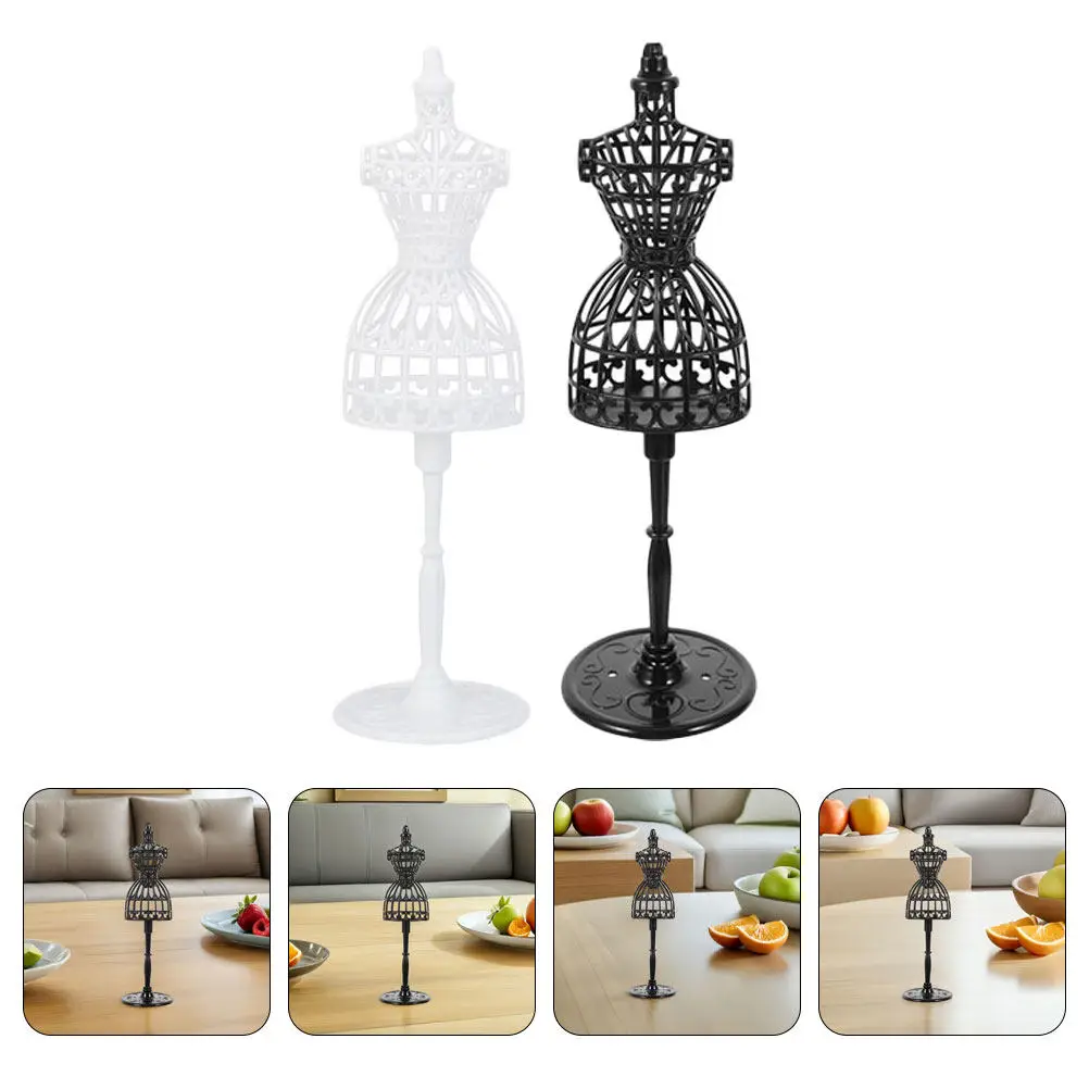 

12Pcs Dollhouse Hanger Elegant Mini Dress Form Lightweight Plastic Stand for Small Garments Display Mannequin Body Holder