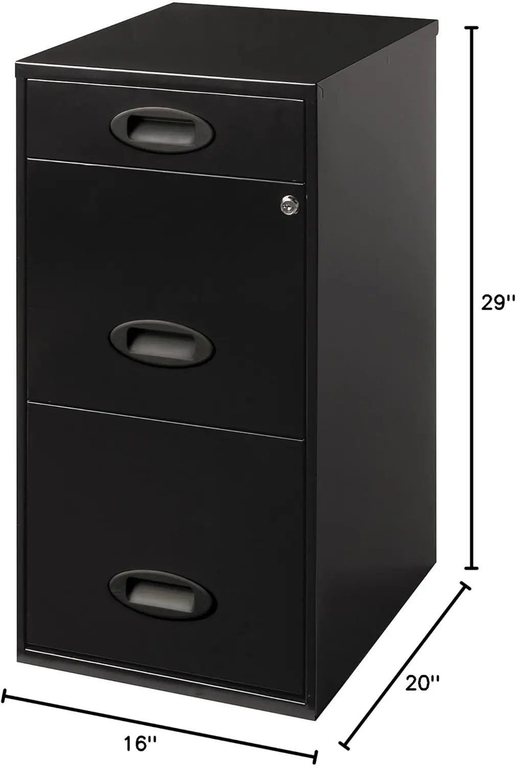 18 "d 3-Schubladen-Organizer vertikaler Akten schrank, schwarz