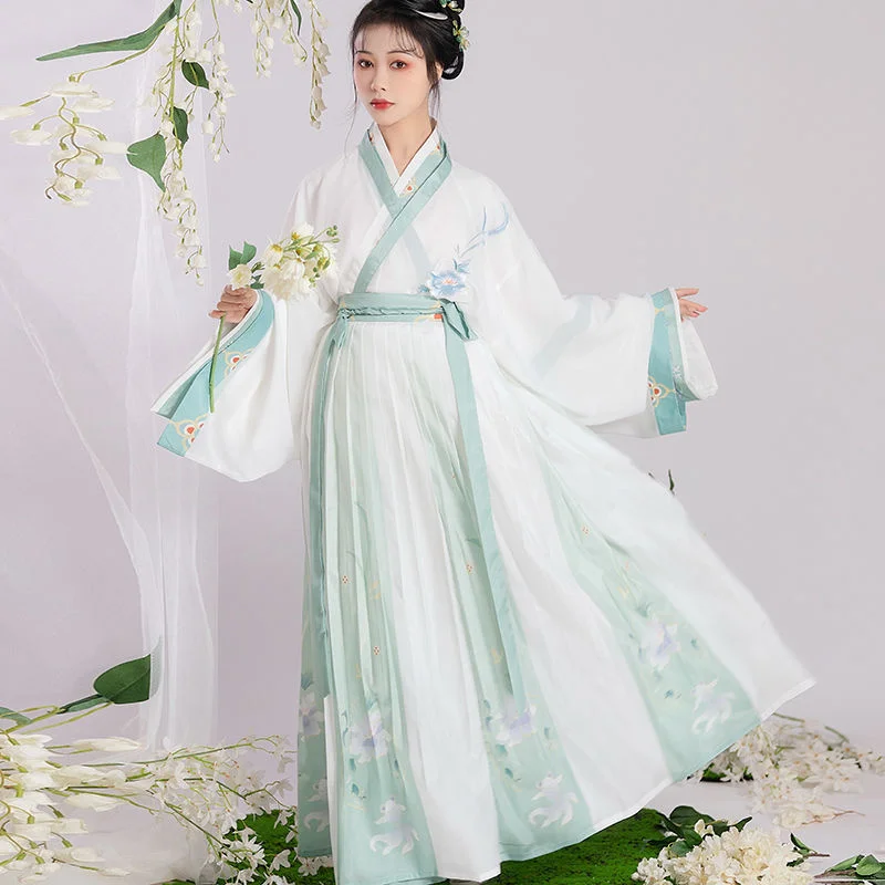 

Женское традиционное китайское платье Hanfu, одежда из ткани для старинных народных танцев, сценические костюмы, Восточная сказочная принцесса, косплей