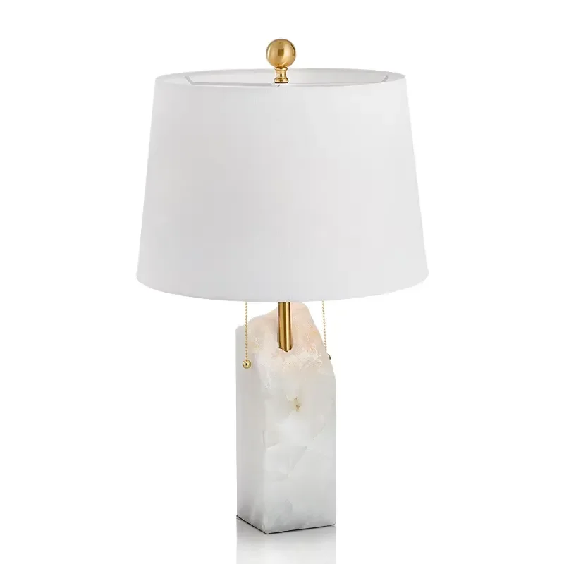 Modern European Alabaster Creative Gravel Table Lamp Touch Control DC 3000K Warm White Mini Living Room Study Bedroom view 4