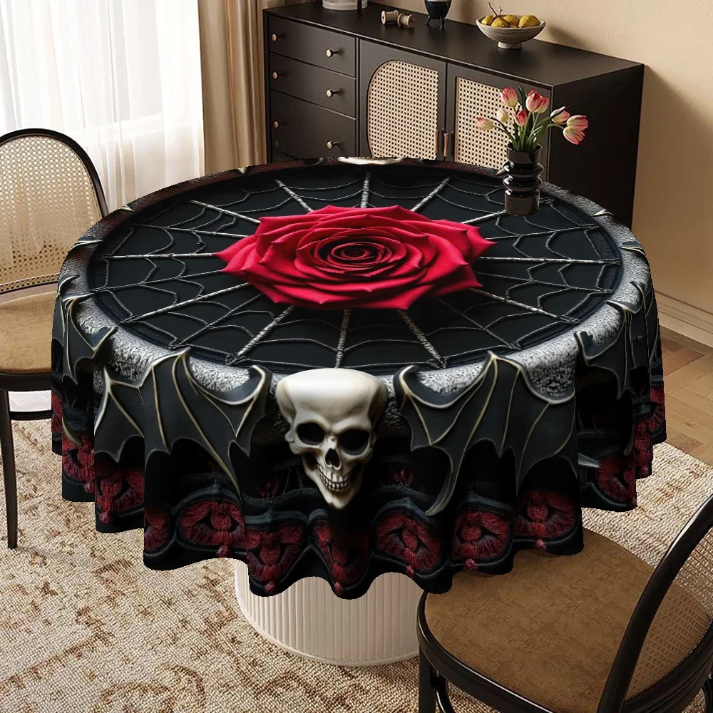 One tablecloth, a Christmas Gothic style Halloween and Christmas mixed design, suitable for home kitchens and dining rooms