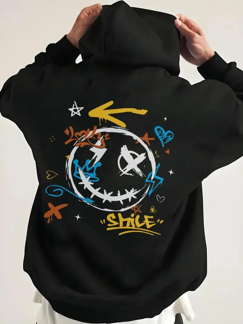 

Забавные граффити с графическим принтом, осенние и зимние хлопковые мужские и женские толстовки с капюшоном, уличные спортивные тренировки, брендовый тренд