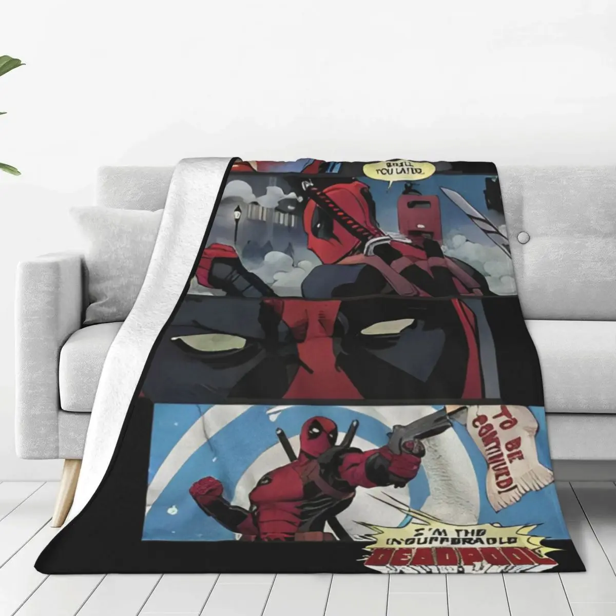 Marvel Deadpool Comics Warm Soft Blanket Airplane Travel Plush Bedding Throws Aesthetic Bedroom Flannel Bedspread Sofa Bed Cover