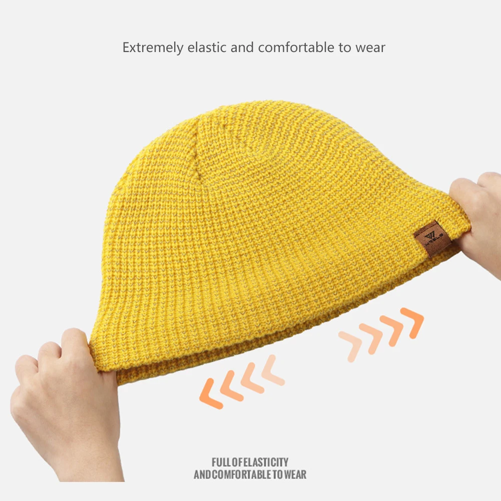 

Модная повседневная зимняя вязаная шапка-бини для женщин, теплая светоотражающая спортивная шапка на открытом воздухе для бега, повседневная одежда