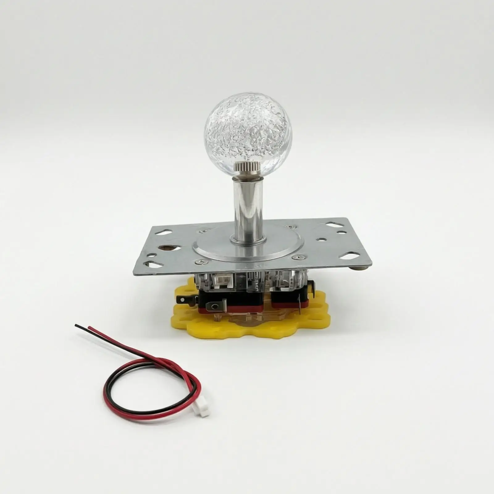 Arcade Cabinet Joystick with Textured Spherical Knob and Connector Terminals for Single Player Classic Games