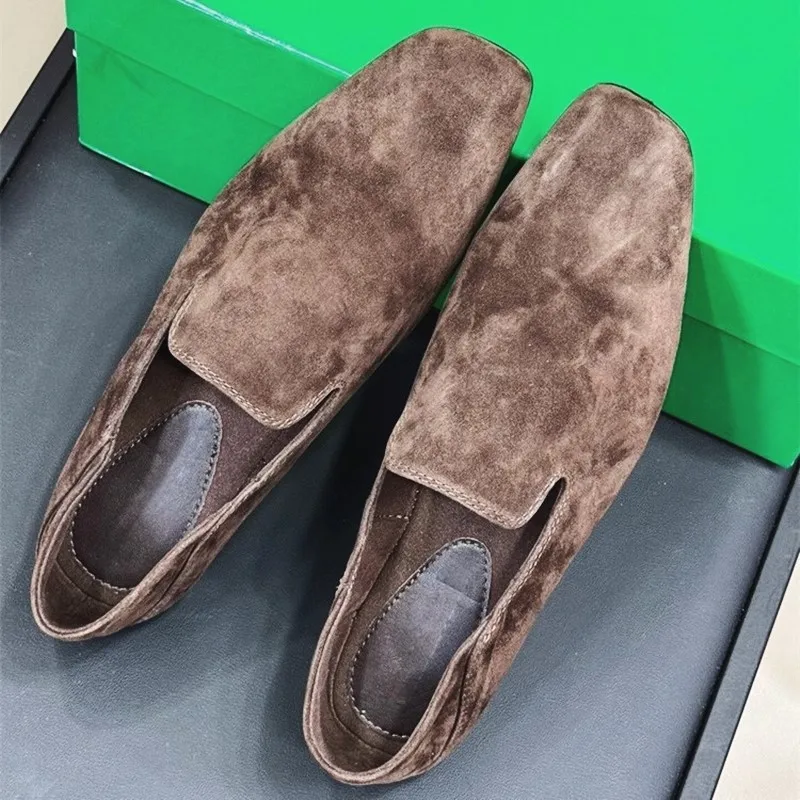 

Женская обувь. Мокасины на плоской подошве нового стиля 2025, женские туфли из натуральной кожи, простые и ленивые, роскошные женские туфли на одну ногу.