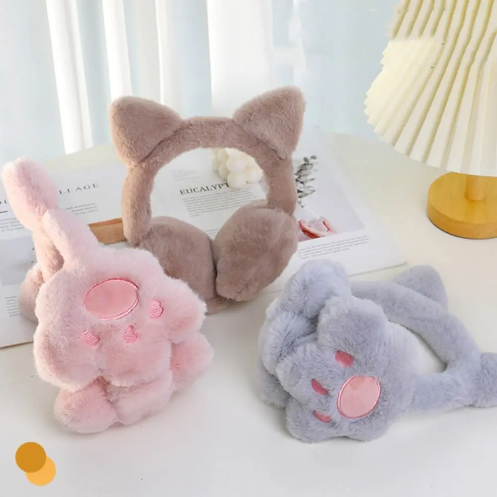 

Winter Earcap Cat Plush Earmuffs Anti-Wind Keep Warmer Cute Ear Cover Cat's Paw Cold Protection Ear Warmers Female