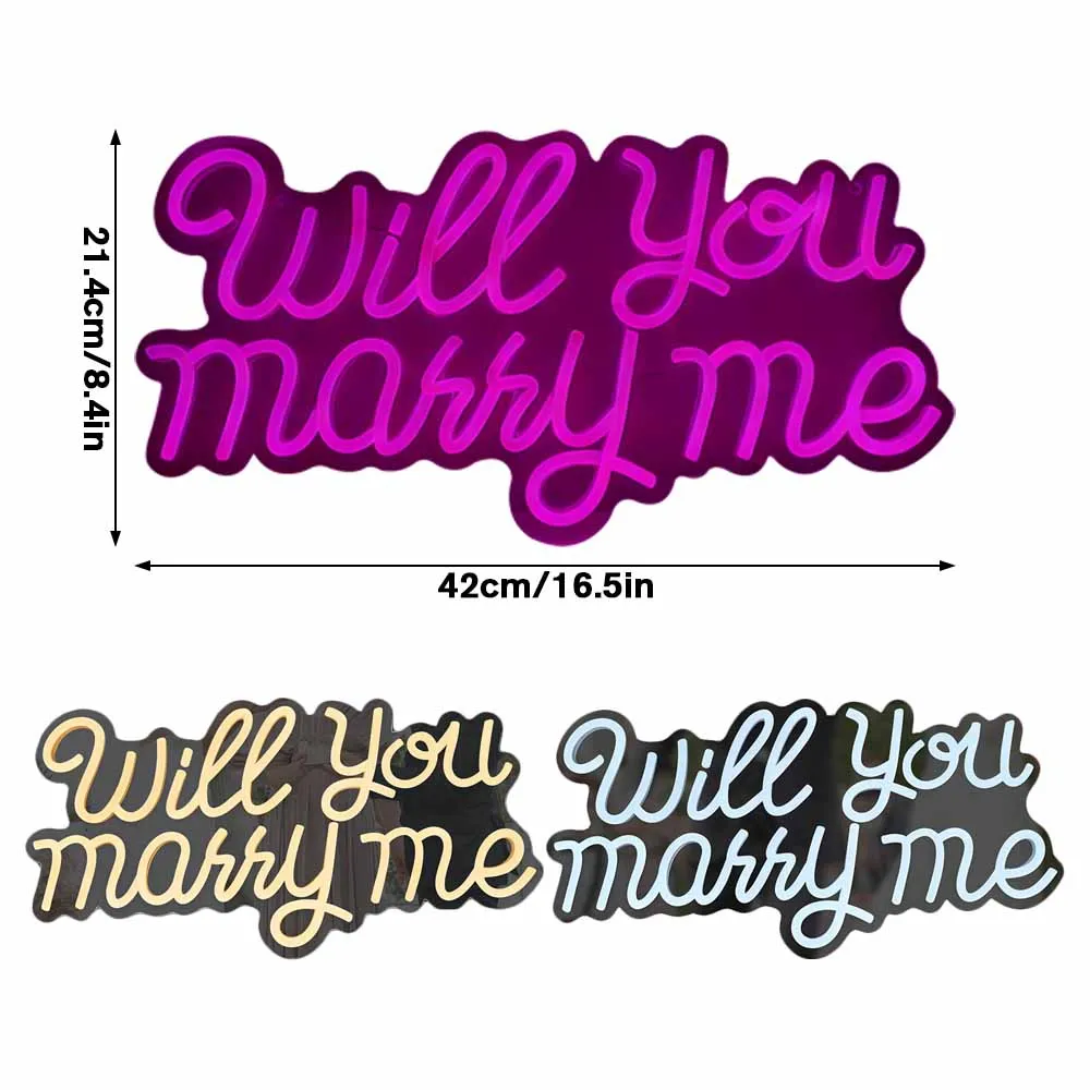 "سوف تتزوجني" LED النيون علامة رومانسية الزفاف اقتراح جو مصباح لديكور غرفة الحائط هدية عيد الحب