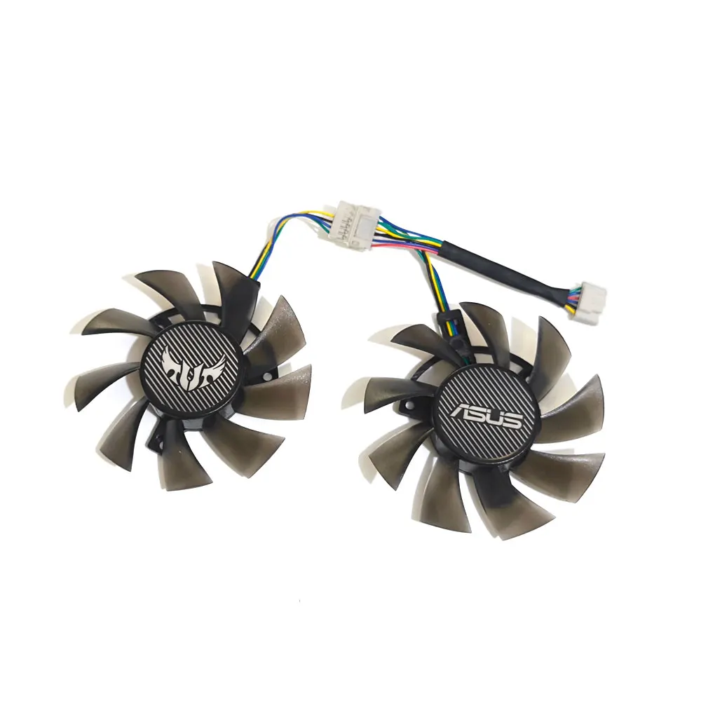 2FAN 75MM 6PIN FD8015U12S T128015BU PLA08015B12HH Video card cooling fan，For ASUS GTX 1660、1660S、1660TI、GTX 1650、1650S、RTX 2060