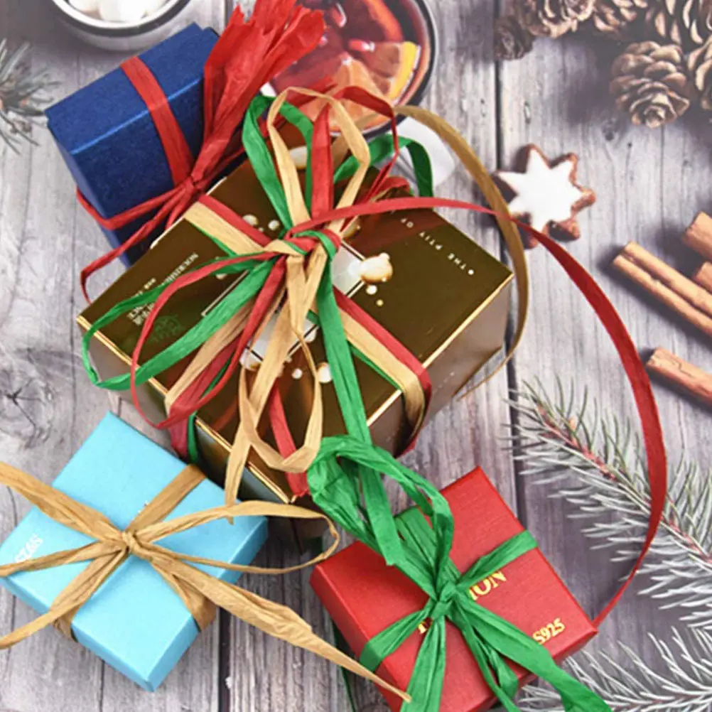 

3 Rolls Raffia Paper Rope Bright Color Strong Material DIY Craft Projects Christmas Decorations Gift Wrapping Home Decor