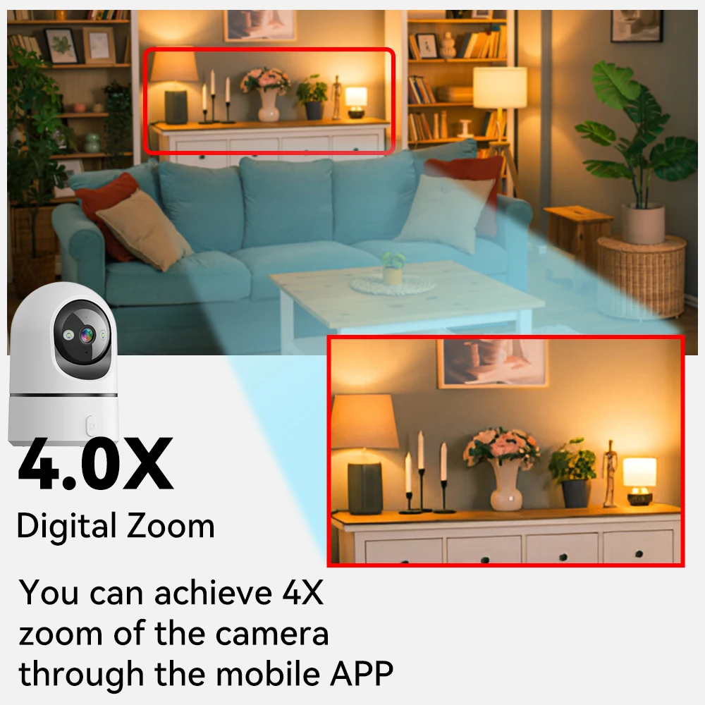 PEGATAH 8MP Wifi HD cámara nocturna Color IP cámara de seguridad inalámbrica PTZ cámaras con Zoom 4X cámara de seguimiento humanoide cámara de alarma de luz