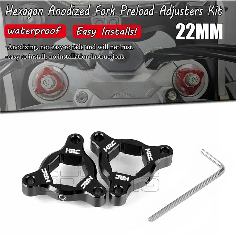

Motorcycle 22mm CNC Suspension Fork Preload Adjusters Fit For HRC CBR929RR CBR600RR CBR954RR RC51 CBR1000RR CBR 600RR 1000RR