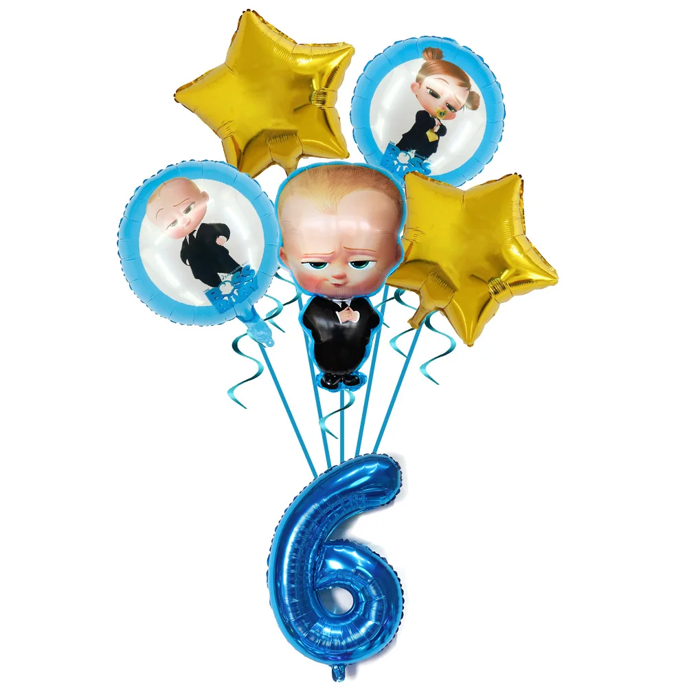 Boss Baby Cartoon Geburtstagsparty Dekorationen Hintergrundbanner Teller Becher Servietten Tischdecke Ballons Jungen Mädchen Party Babyparty – Detail 29