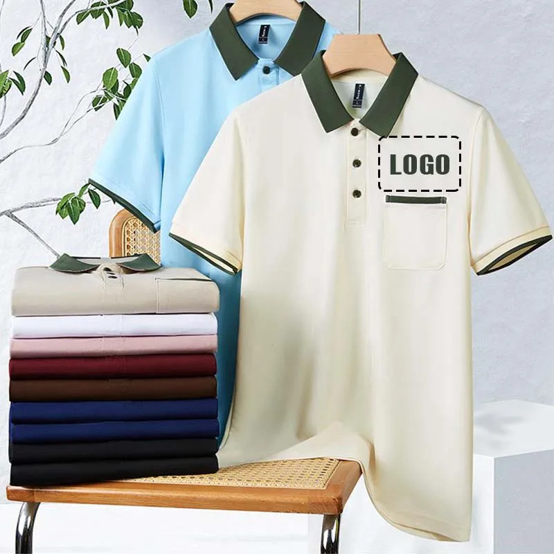 Free Logo Printing, MOQ 1 Piece - Color Block Pocket Polo Shirt with Soft Cloud-Like Comfort, Unisex Sizes S-6XL LS-KW210