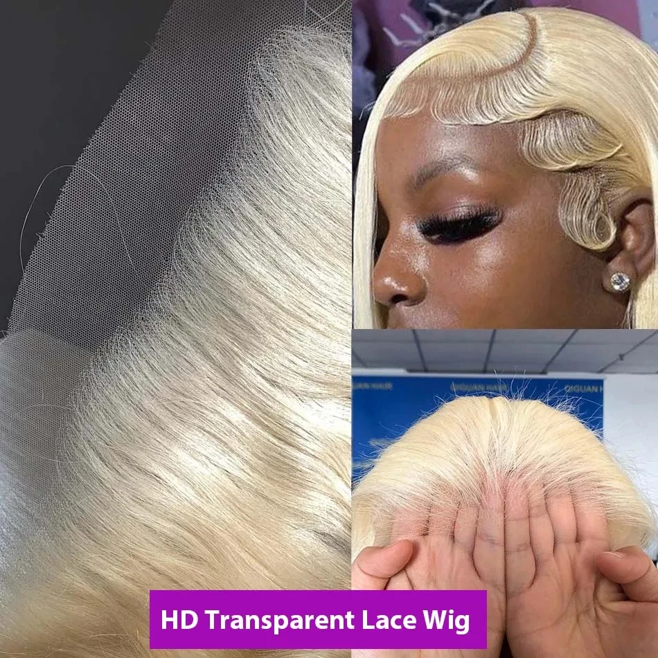 30Inch Blonde Human Hair Wig Straight 613 HD Lace Frontal Wig 13x6 13x4 Body Wave Lace Front Wig Honey Blonde Colored Human Hair