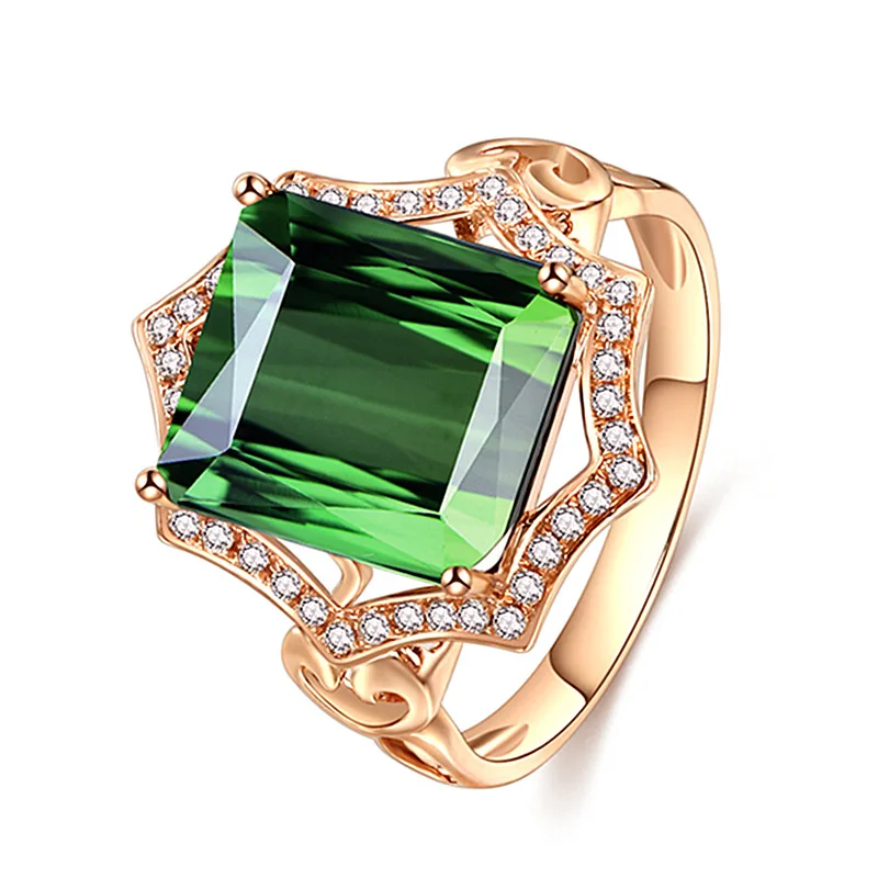 

925 Sterling Silver Vintage green emerald gemstone rings for men 18k gold color bague jewelry bijoux fashion accessories gift