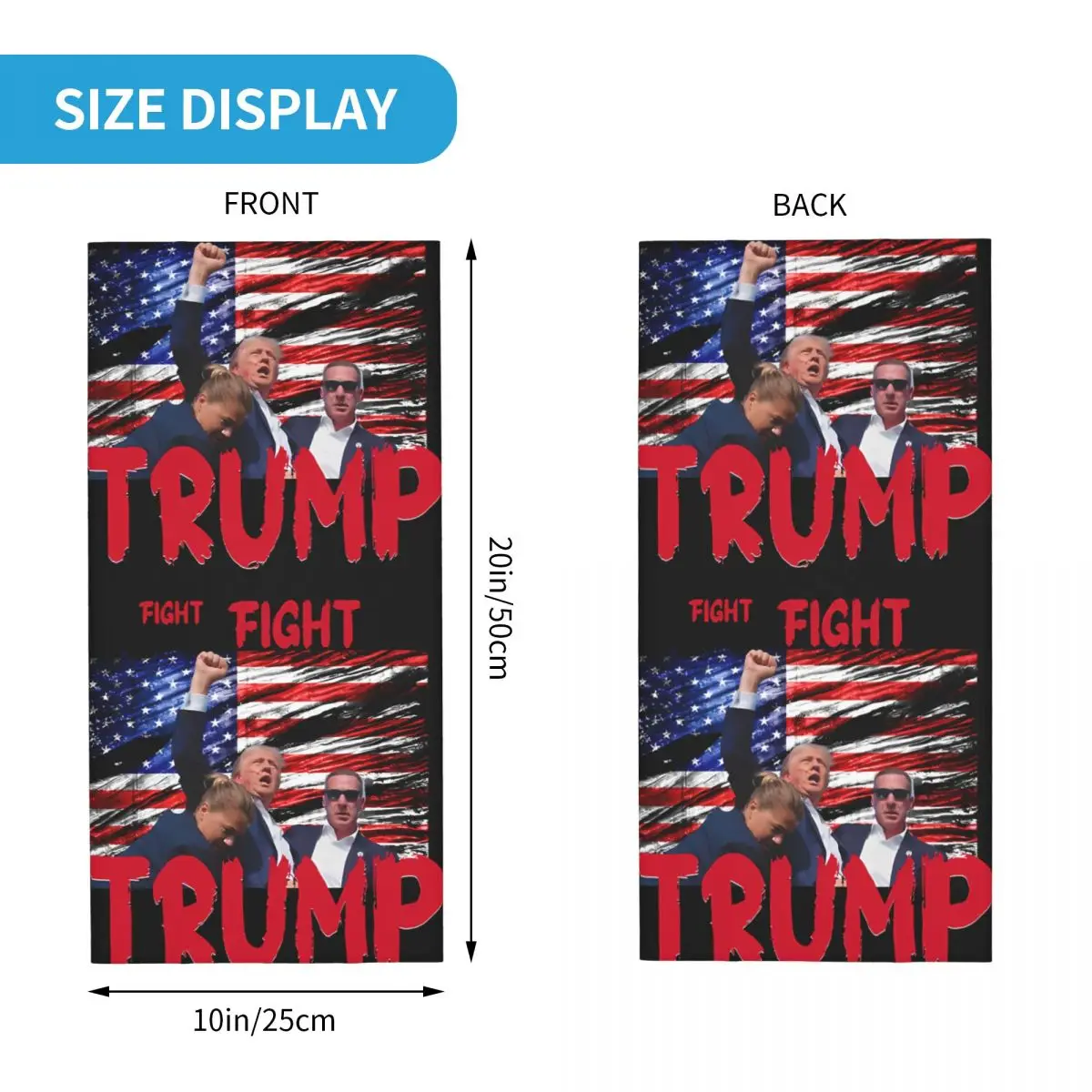 Donald Trump Fight Bandana Neck Cover Motorcycle Club Donald Trump Face Scarf Hiking Unisex Adult Winter