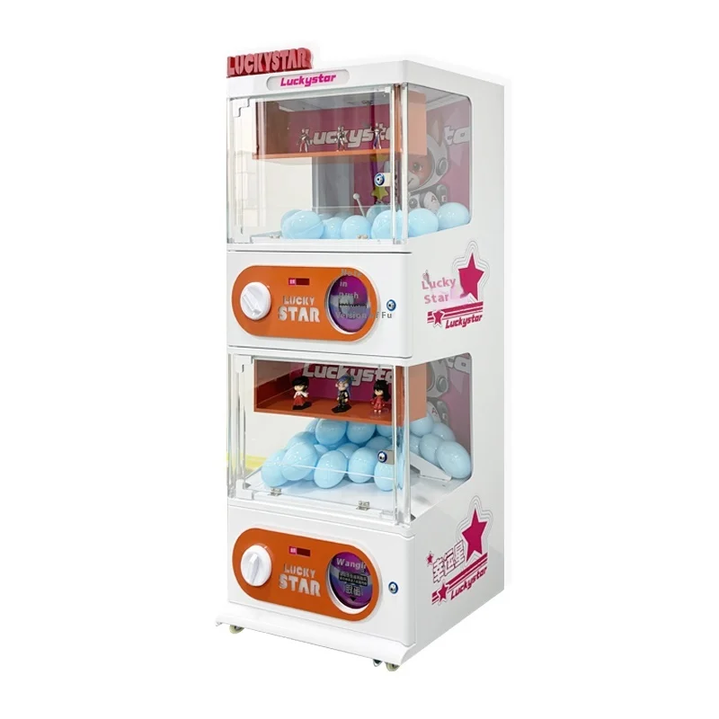 

Commercial Large Internet Red Vending Coin Pusher Wooden Blind Box Machine with Bouncing Ball Catch Dolls