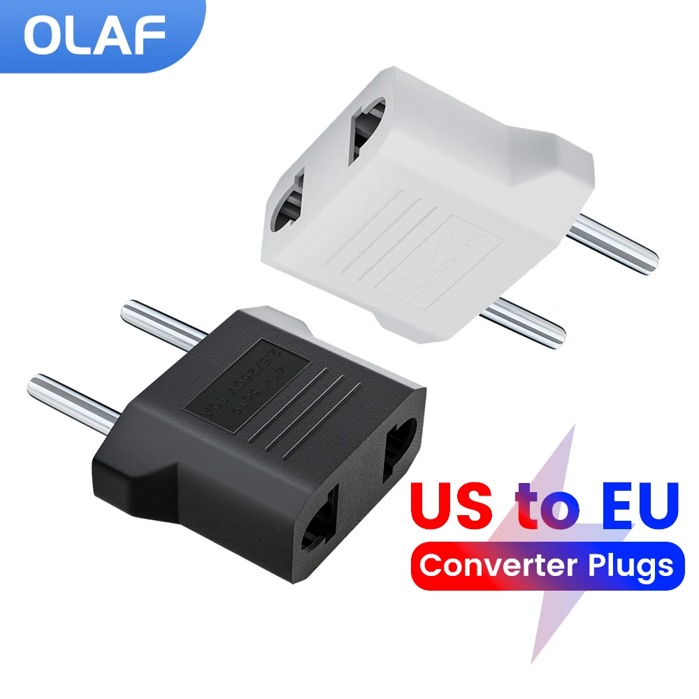 4.8mm/4.0mm US to EU Plug Adapter Electrical Socket Plugs Portable Travel Fast Charging Converter Power Connector