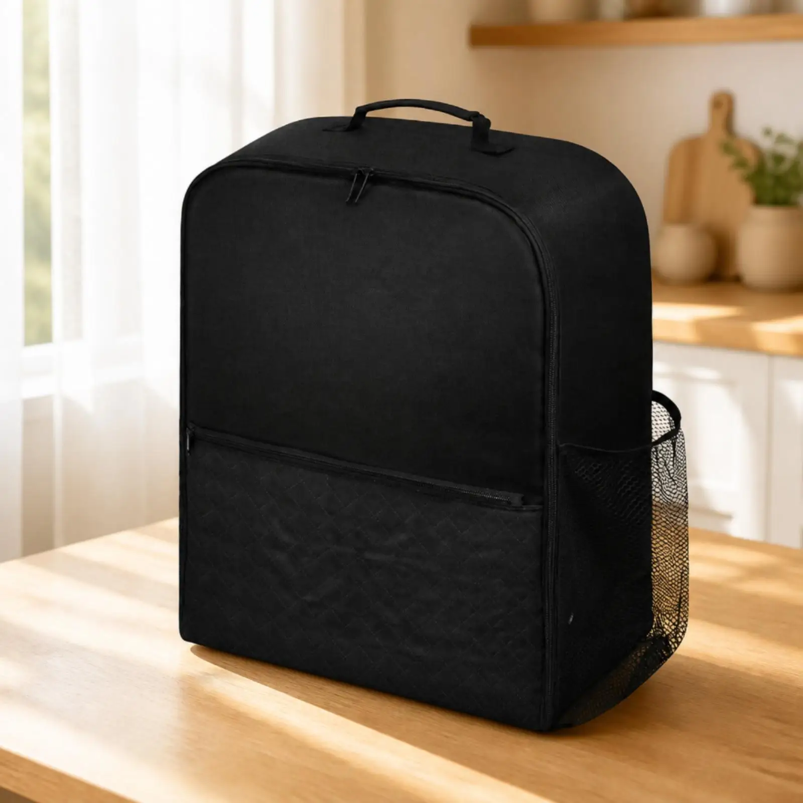 Countertop Slush Machine Blender Cover Dustproof Oxford Cloth Travel Bag with Expandable Side Pockets for Kitchen