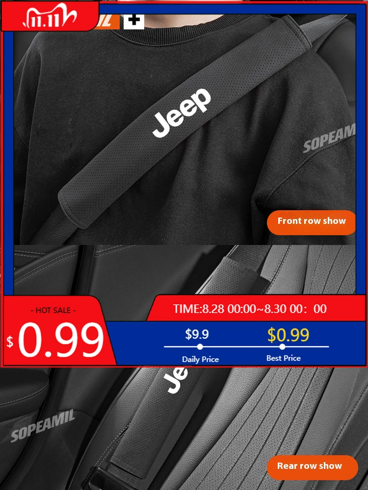 Portavasos Jeep Grand Cherokee Wrangler JK gladiador Patriot Commander Renegade Compass SRT Trail Hawk cinturón de seguridad de coche proteger Sh