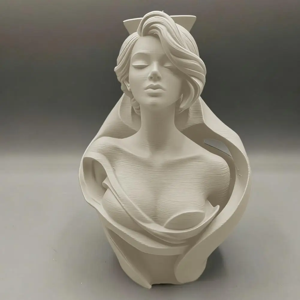 Pla 3d Print Decor Desktop Ornament 3d Printed Bust Vase Artistic Head Sculpture Planter Matte Pla Desktop Decor Gift for Art