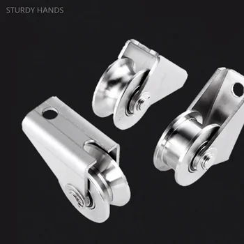 304 Edelstahl Schienen rad leise Lager v/u/h Typ Schiebetür Riemens cheibe Hoch leistungs handhabung Drahtseil Hardware-Werkzeuge
