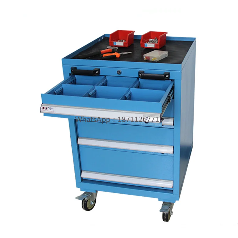 Industrial heavy-duty multi-function auto repair tool cart with four drawers