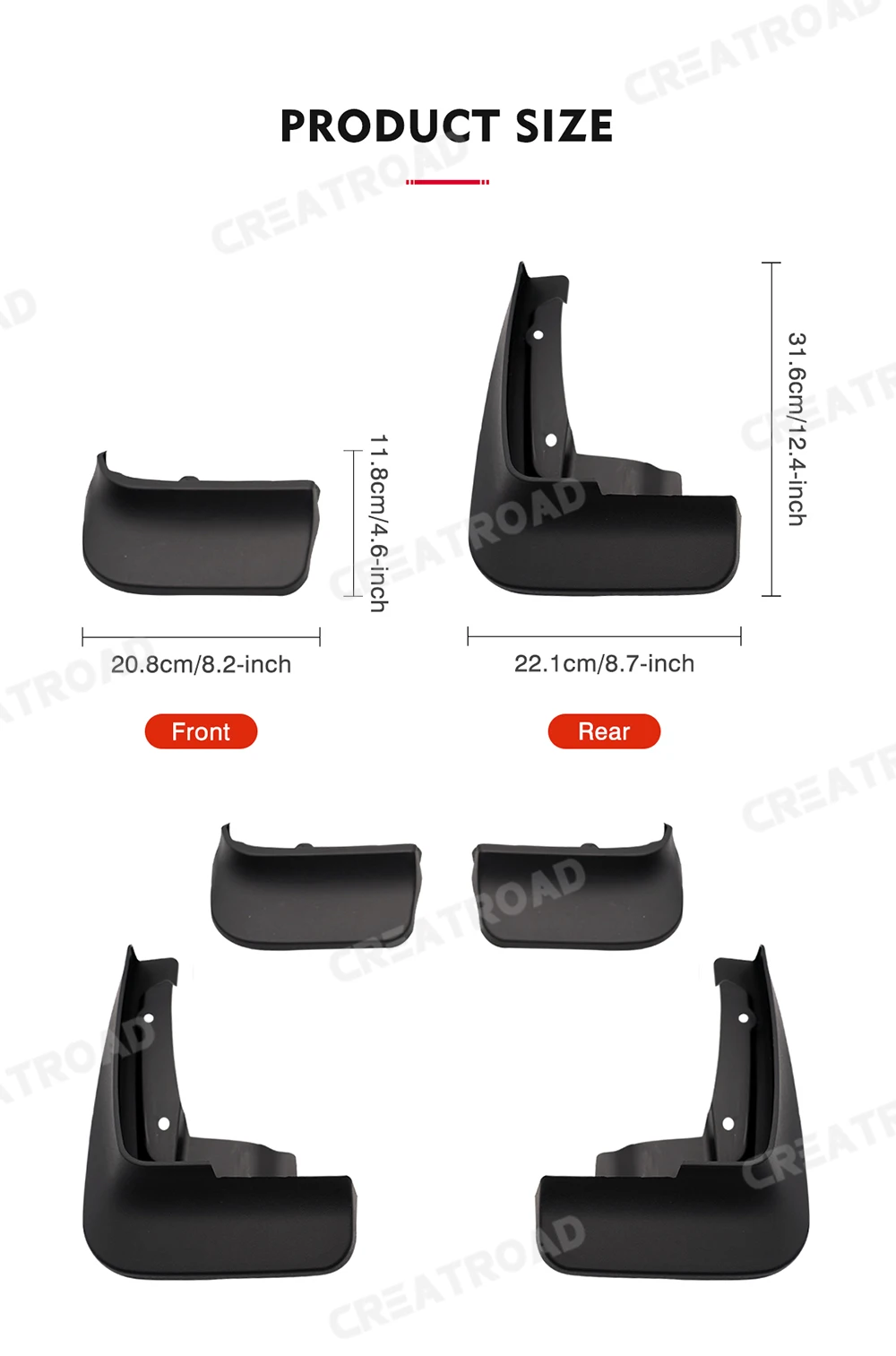 Auto-Schmutzfänger Spritzschutz für Volkswagen VW Transporter T5 T6 Caravelle Multivan 2008-2020 – Detail 2