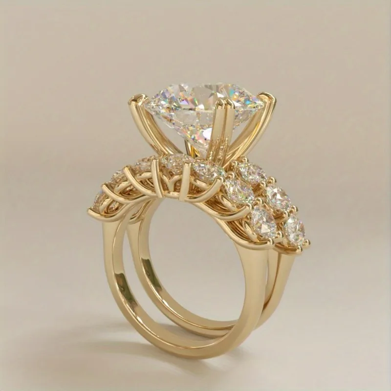 خواتم زركونيا متألقة أنيقة لحفلات الزفاف للنساء، هدايا مجوهرات فاخرة لحفلات الزفاف والخطوبة والذكرى السنوية في جميع الفصول #3