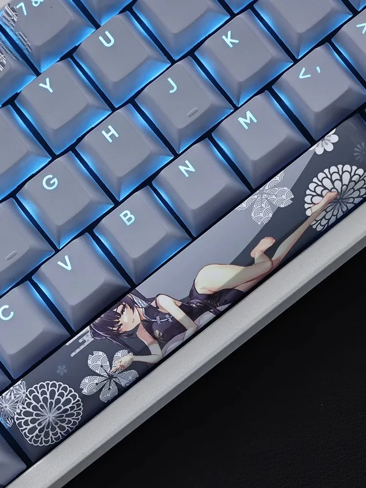 Imagem -04 - Teclado Mecânico Keycaps Grupo Arquivo Azul Transmissão de Luz Sublimação Pbt Sexy pc Acessórios Gamer 108 Chaves