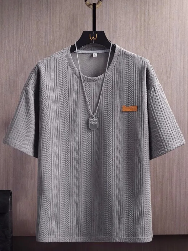 여름 패션 솔리드 컬러 스포츠 피트니스 반팔 티셔츠 세트 남성 느슨한 편안한 통기성 대형 투피스 세트