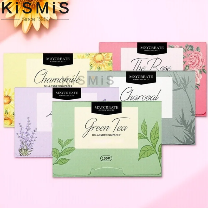 100 Sheets Oil Blotting Paper Face Absorbs Excess Shine Oil Portable Matte Facial Tissues Oily Skin Care